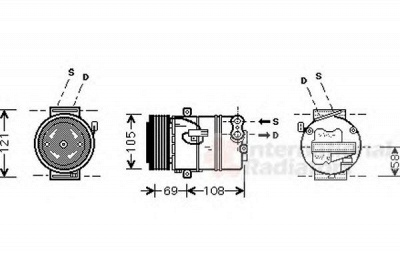 VAN WEZEL 3700k430 -  Компрессор, кондиционер